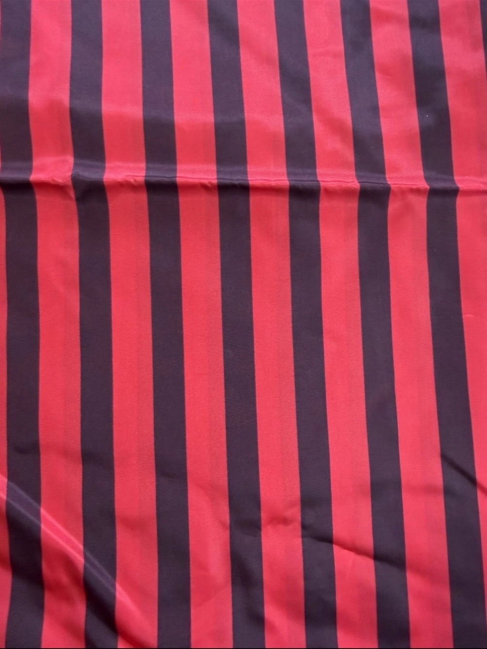 VTG Red Black Stripe Taffeta Like Apparel Fabric 2 yards + 12"L  x 44"W